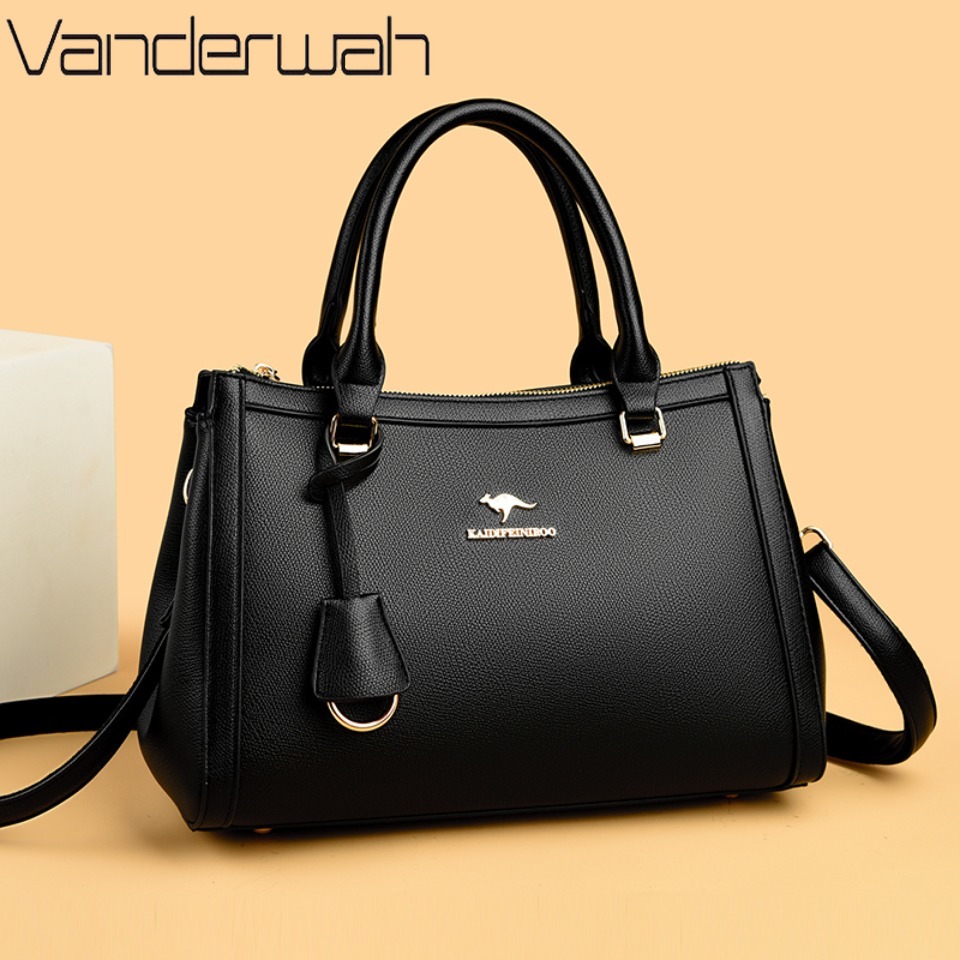 Women Bags Branded - กระเป๋าถือสะพายไหล่หนัง PU นุ่มยี่ห้อ Kangaroo สำหรับผู้หญิง กระเป๋าถือขนาดเล็กสำหรับคุณแม่