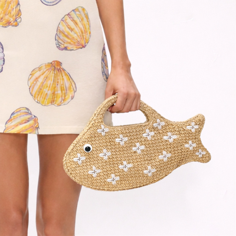 กระเป๋าถือสานจากฟางราฟเฟียปักล - Women'S Raffia Bags บทวิจารณ์และราคา